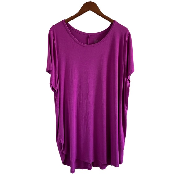 Livi Active Short Sleeve Tunic Top Curved Hem Hi Low Hem - Picture 1 of 7